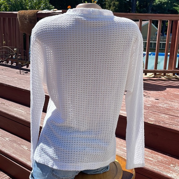 Philosophy Open Knit White Sweater Size Small - Poly Blend - Picture 3 of 7